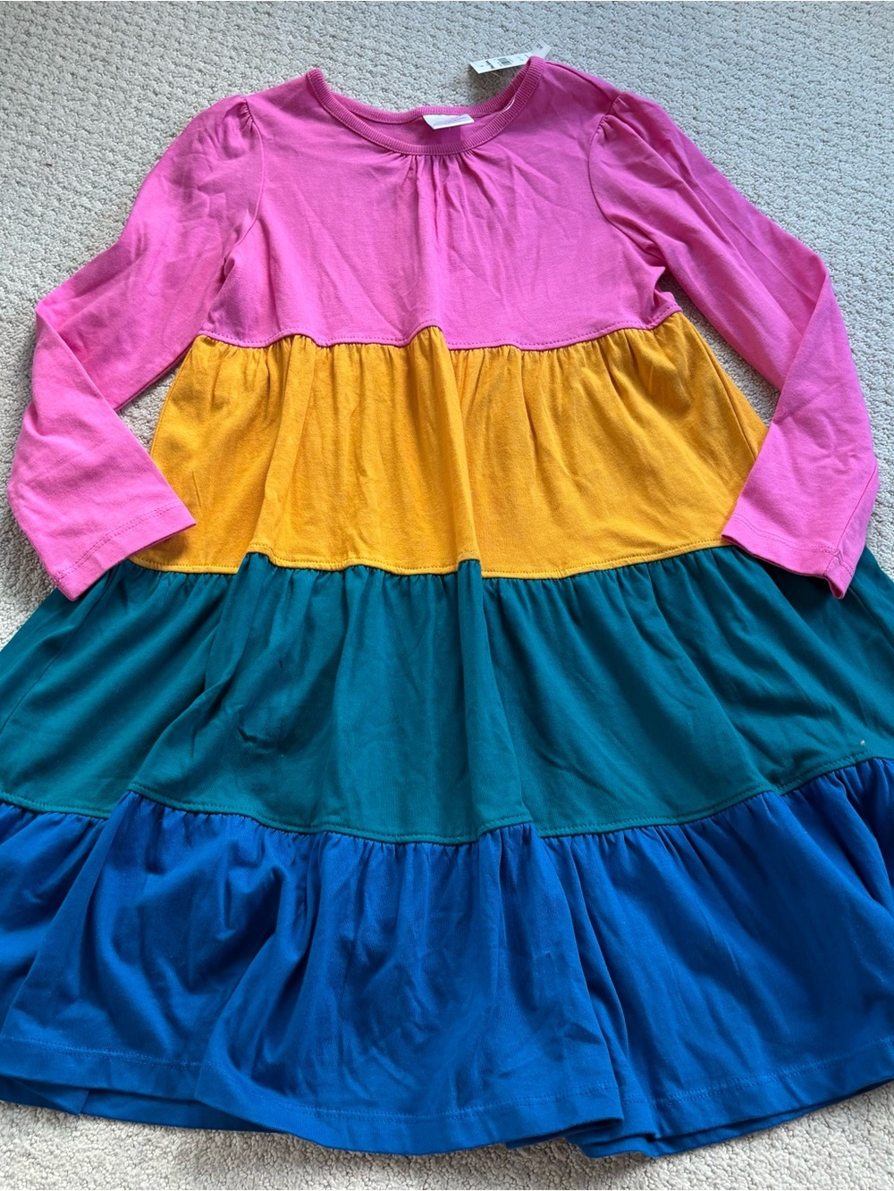 Hanna andersson Bright Colorblock Long-Sleeve Tiered Dress for Kids